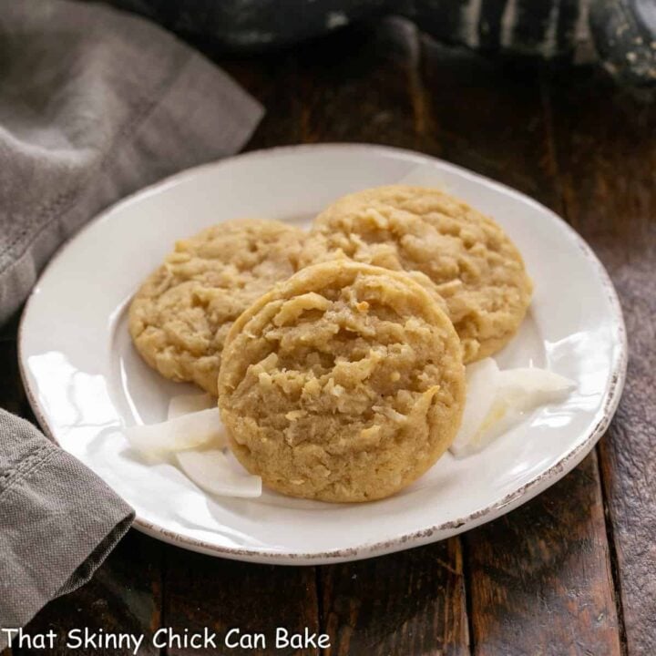 Chewy Coconut Cookies - Easy & Delicious - That Skinny Chick Can Bake