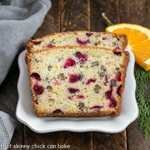 Cranberry Bread with Pecans - A Holiday Treat! - That Skinny Chick Can Bake