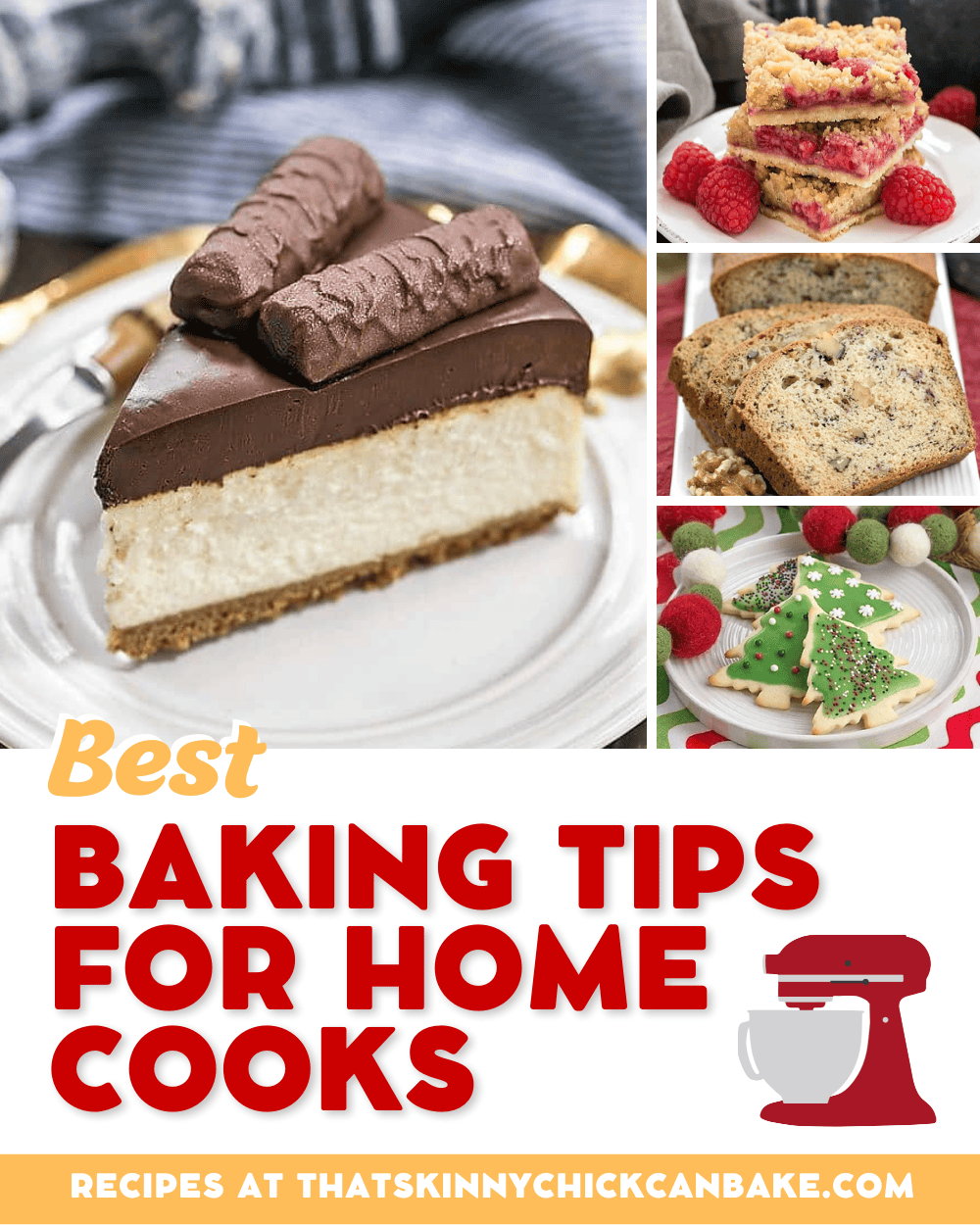 Best Baking Tips collage with 4 photos above a text box.