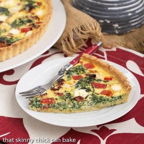 Sun-dried Tomato and Spinach Quiche - Vegetarian! - That Skinny Chick ...