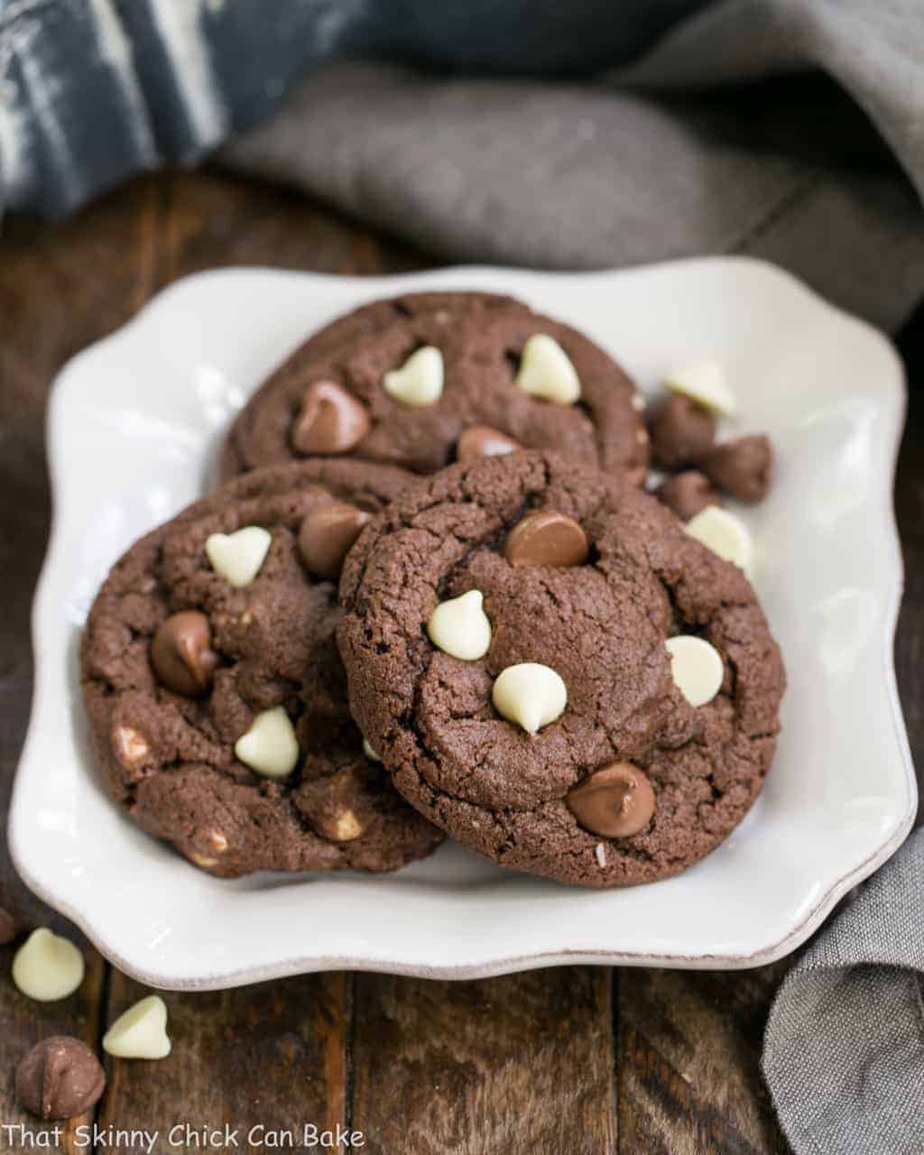 Triple Chocolate Fudge Cookies - That Skinny Chick Can Bake