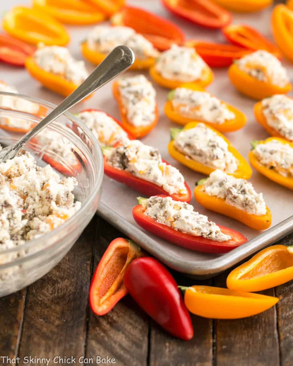 Cream Cheese Stuffed Mini Peppers Video That Skinny Chick Can Bake