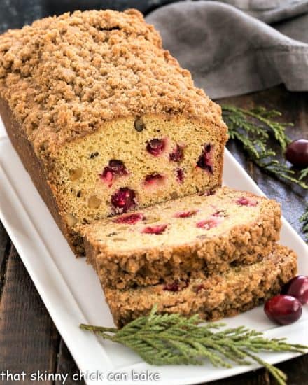 Cranberry Orange Walnut Bread - That Skinny Chick Can Bake