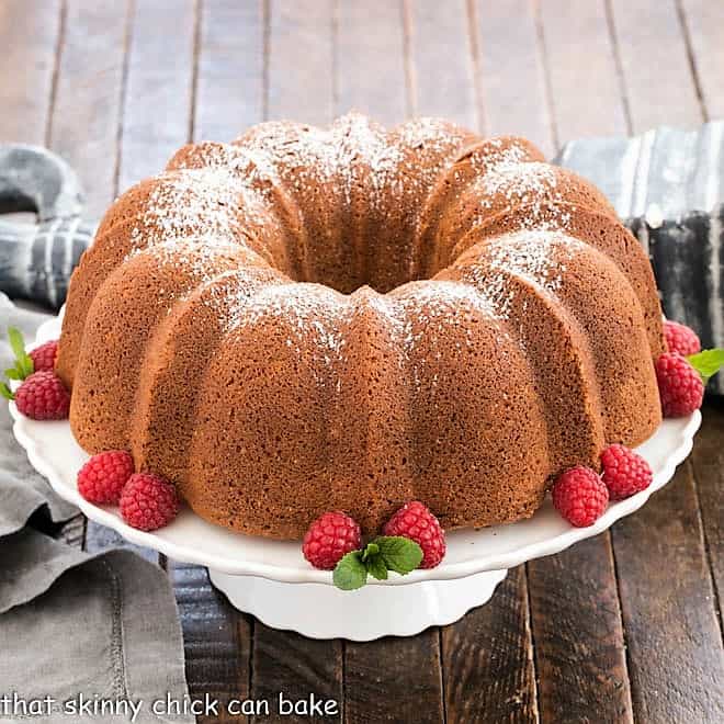 A festive show-stopper dessert! This moist white chocolate Bundt cake baked  in our new sparkling Very Merry Bundt is studded with juicy…