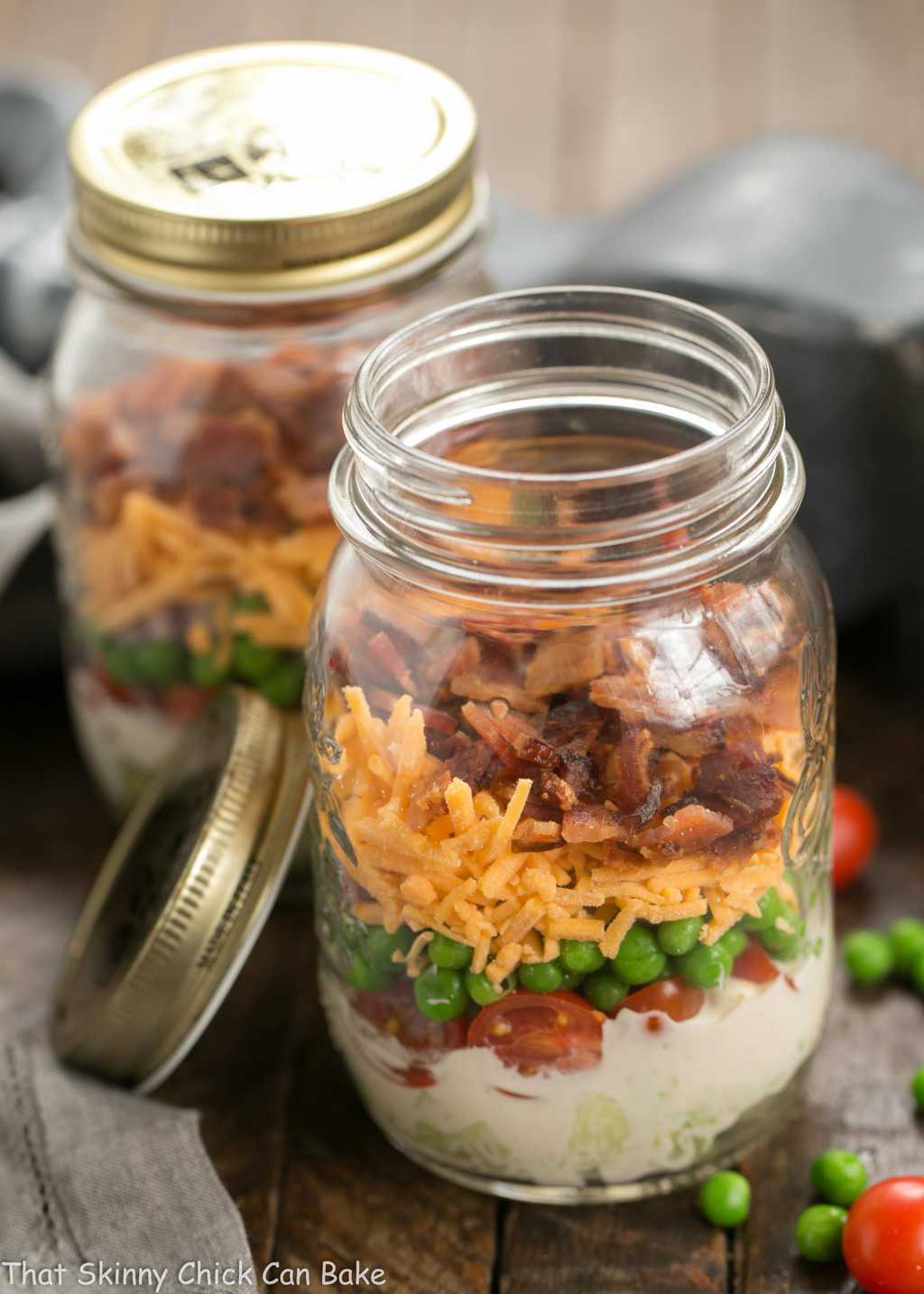 Salad In Glass Jar Glass Jars With Layering Various Salads For