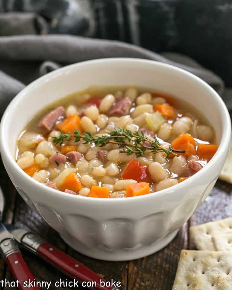 Navy Bean Soup with Ham - Tasty Comfort Food - That Skinny Chick Can Bake