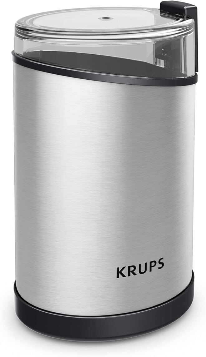 Krups silver coffee grinder.