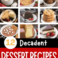 Top Dessert Recipes collage with 9 photos above a text box.